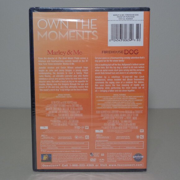 MARLEY & ME / FIREHOUSE DOG New DVD / Double Feature / Bonus Special Features - Picture 2 of 8